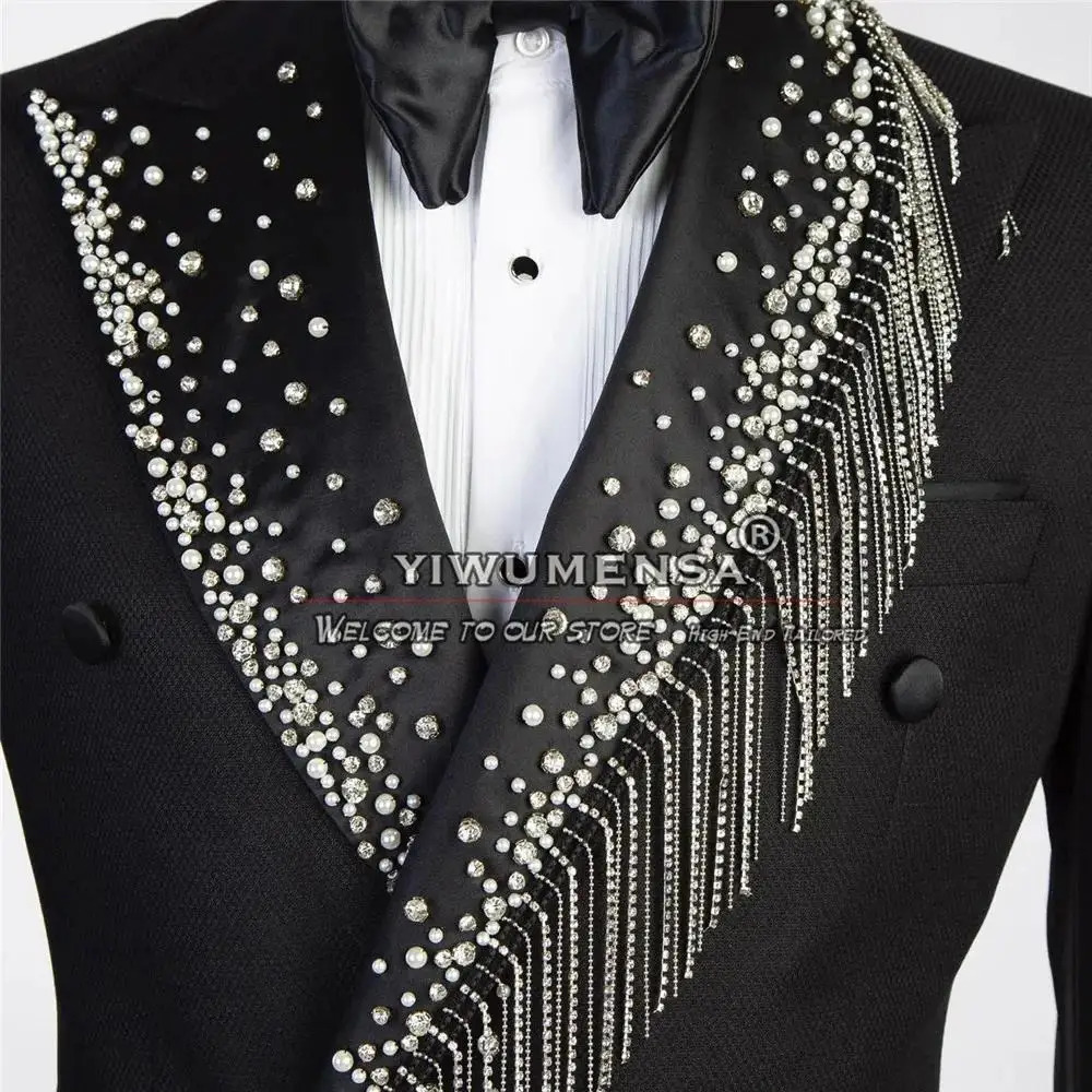 Blazer Suit For Men 2 Piece Outfit Set Suits High Quality Pants Mens Clothing Wedding Tuxedo Jackets er Clothes Black 250214