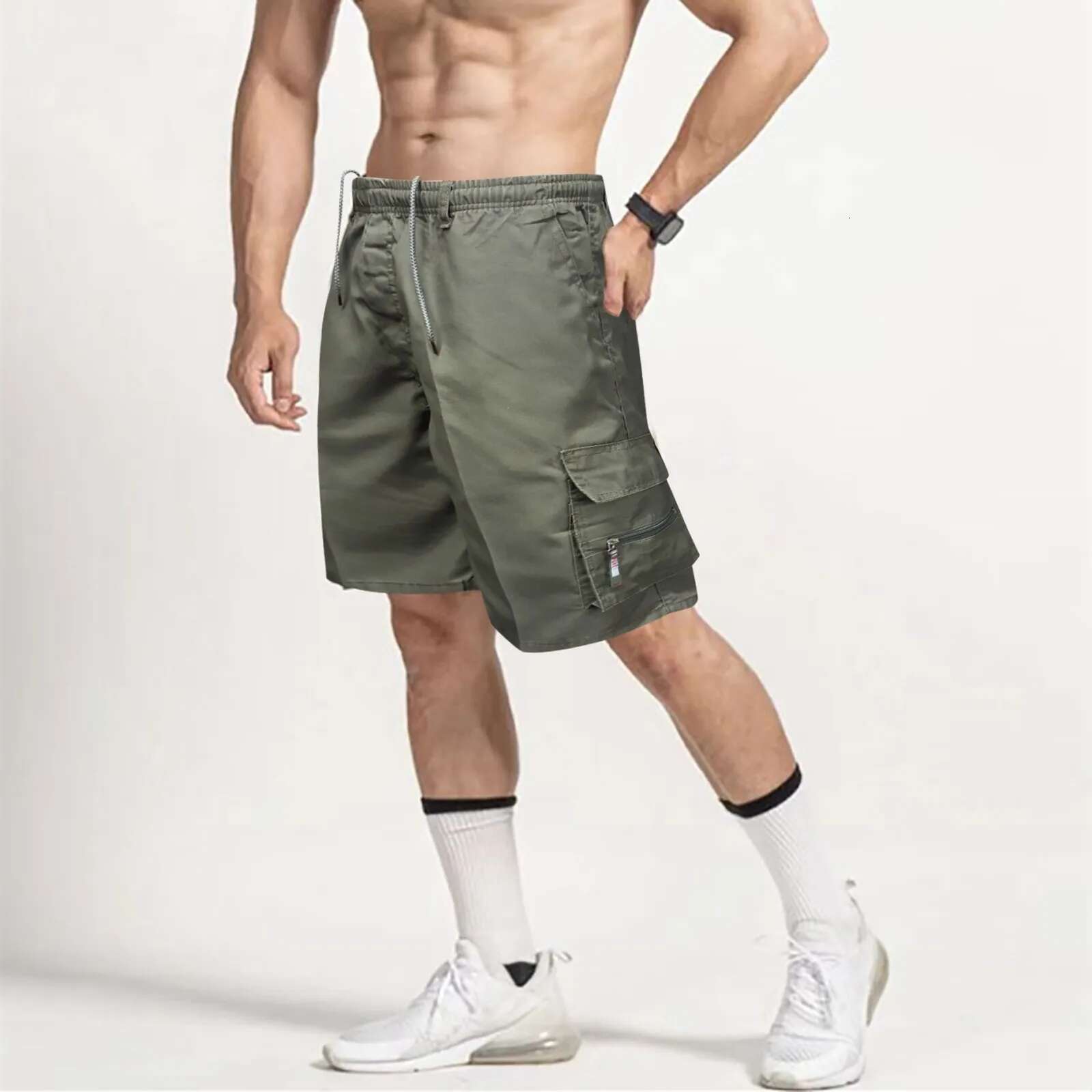 2025 Summer New Men's Designer Half Pants Men's Fast Drying Breathable Running Sports Pants Elastic Outdoor Leisure Lightweight Camping Work