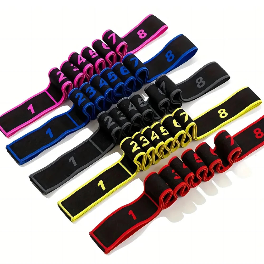 Adult High Elasticity Yoga Stretch Resistance Bands MultiSegment Belt Assisted Stretching Fitness Supply 250213