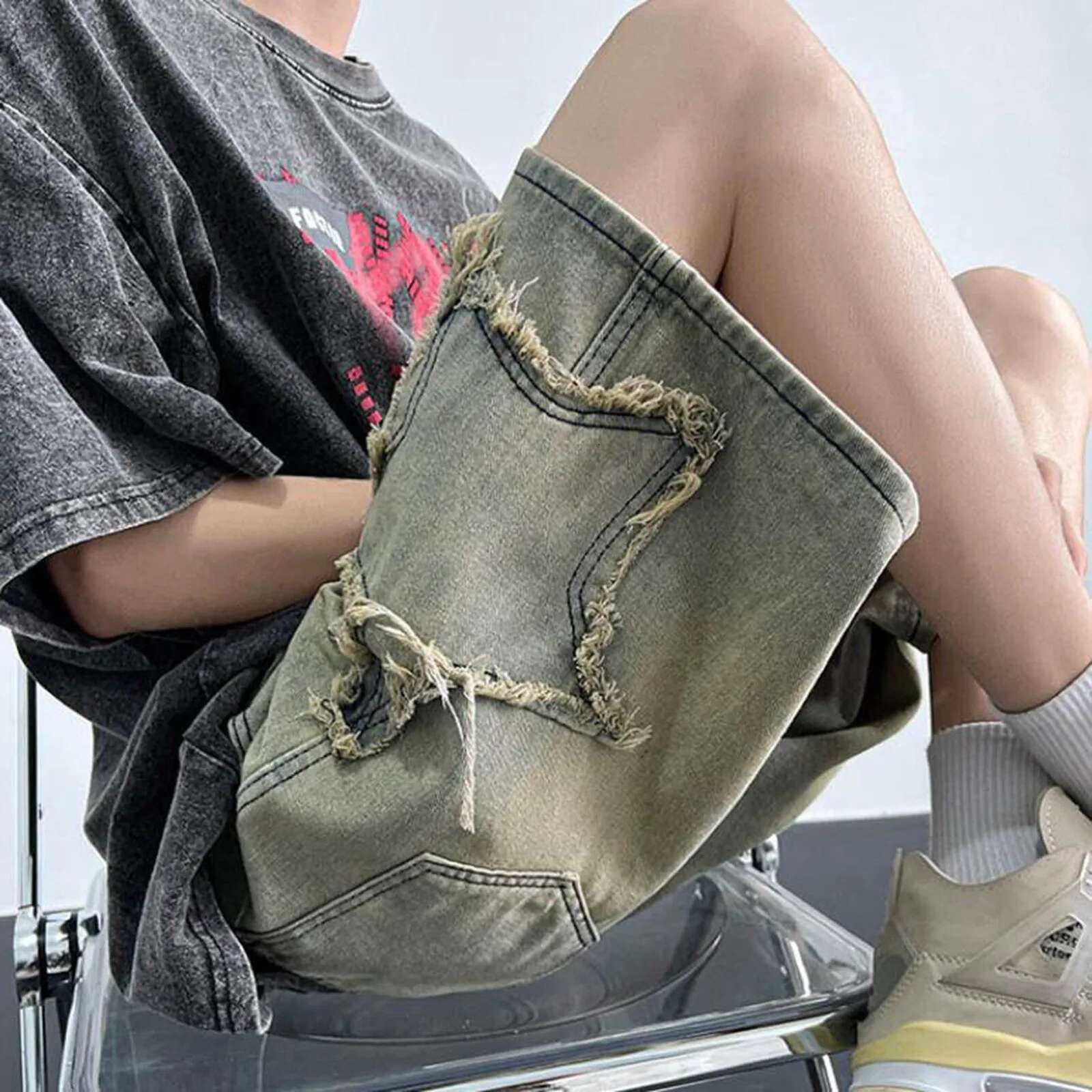 Light Luxury Outdoor Casual Work Clothes Shorts Men's Designer Short Loose Sports Pants Men's Denim Shorts Summer New Design Casual Hip-hop 