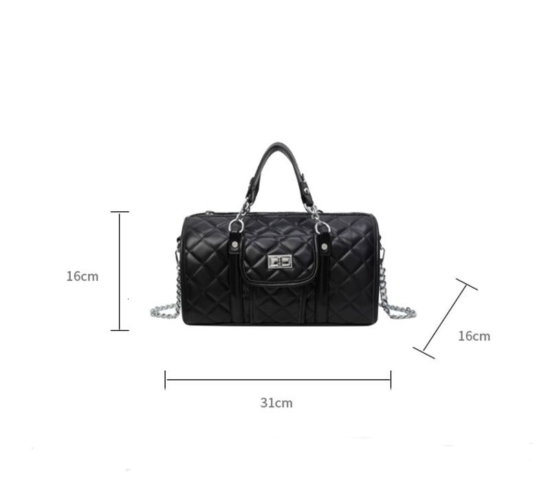 Europe The United States Portable Pillow Ladies Spring And Summer 2024 New High-Grade Rhombic Chain Shoulder Slung Bag