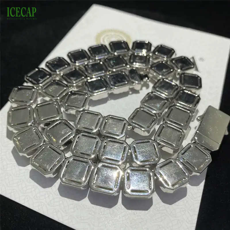 Icecap Fashion Jewelry Necklaces Full Iced Out VVS Moissanite Diamond Tennis Chain 925 Sterling Silver Chain For Men