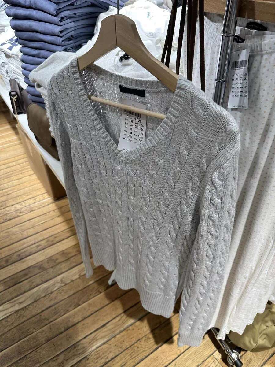 New Gray Twisted wer Sweater Women Autumn V-neck Cotton Knit Jumpers Top Sweet Preppy Style Solid Slim Sweaters Y2k Clothes