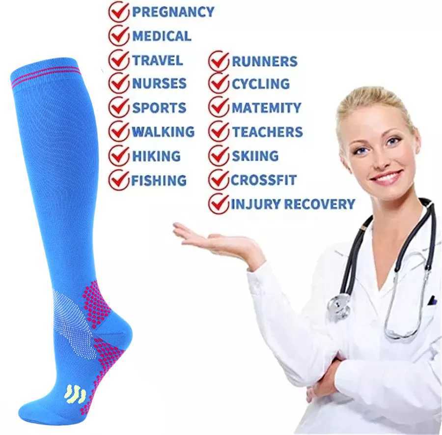 Compression Socks 20-30 Mmhg Medical Nursing Stockings Best For Flight Travel Maternity Pregnancy Edema Diabetes Varicose Veins W250217
