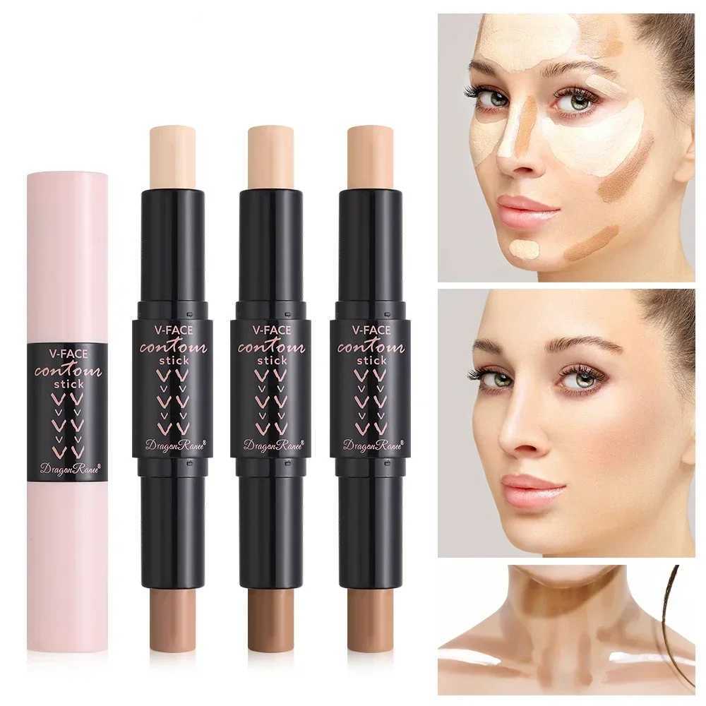 Double sided contour highlight stick waterproof durable oil control matte concealer pencil corrector skin tone pen makeupW250217