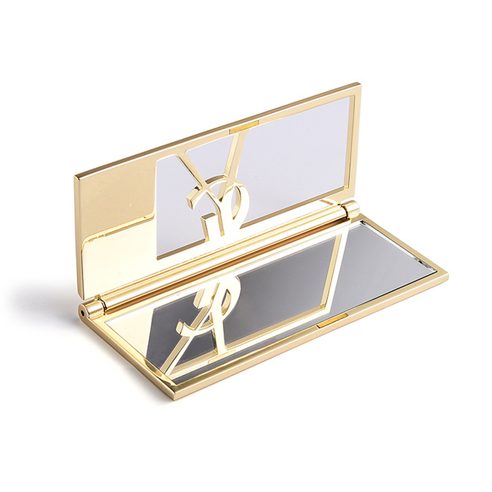 Gold Folding Make Up Compact Portable Hd Make-up Cosmetic Holiday Keyring Mirror For VIP Client