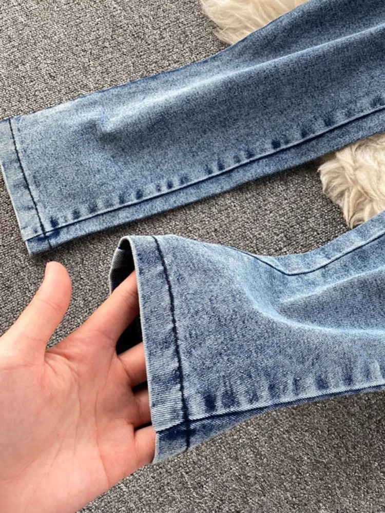 EWQ Elegant Chic Jumpsuit Women Strapless Sleeveless Denim Solid Color High Waist Jumpsuits Winter Spring 2024 27SN5080 250122