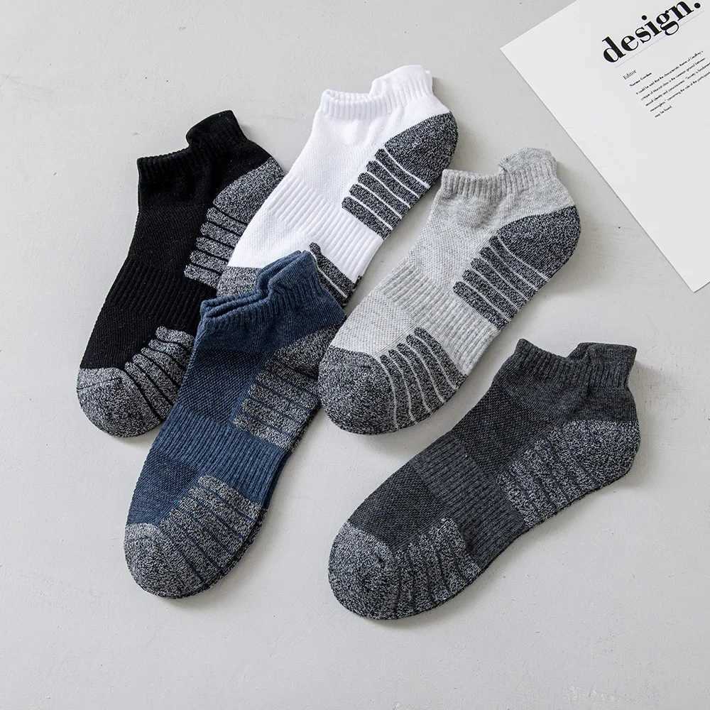Ankle Athletic Running Socks Low Cut Sports Socks Breathable Cushioned Tab Socks for Men Women 5 Pairs/Lot Socks W250217