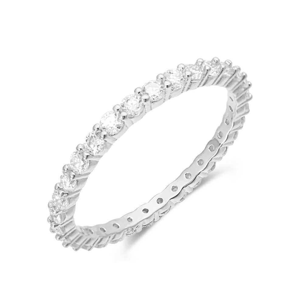 20232.0mm minimalist niche Mozambique ring with high-end design S925 silver studded diamond ring