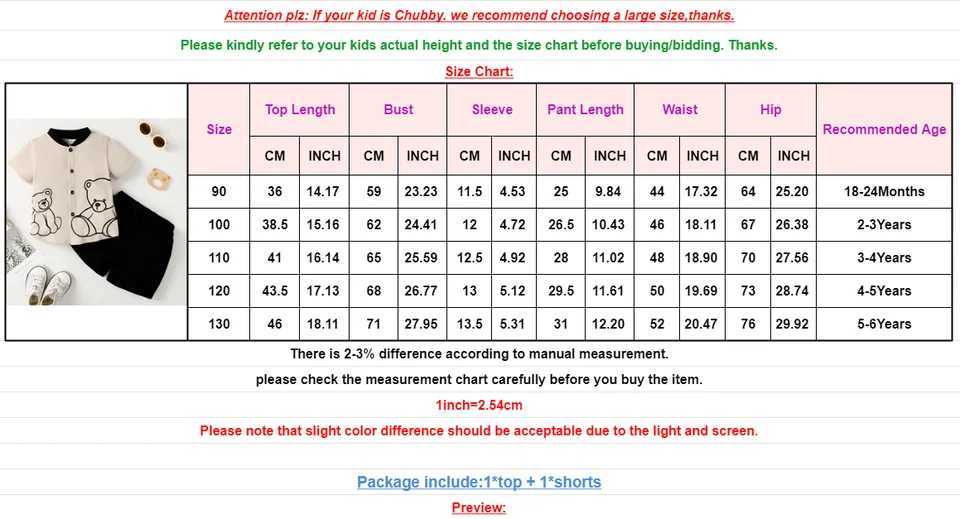 2PCS Child Boy Clothes Set Bear Print Button Sle Short Sleeve Top+Shorts Fashion Birthday Par Outfit For Kid Boy 1-6 Years W250218