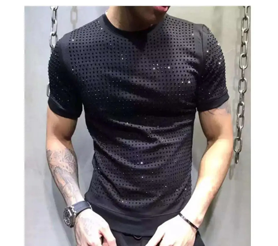 Fashion Rhinestone ious T-shirt Hip Hop for holiday asian size S-4XL tees 250217