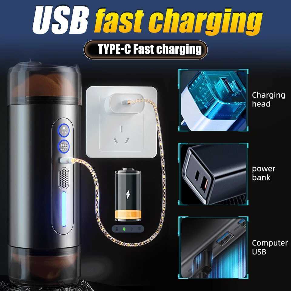 Automatic Male Masturbator Blowjob Vaginal Penetration Intelligent Heating Sexy Voice Oral Sex Clamping Vibrator Sex Toy For Men W250218