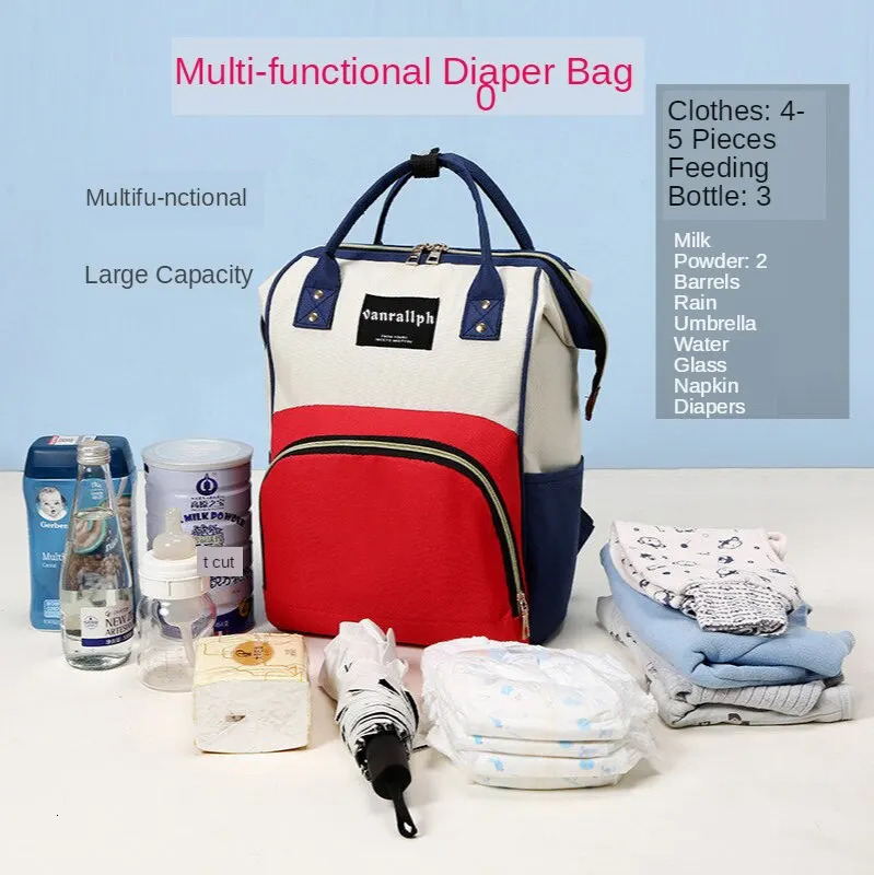 Diaper Bag Mummy Backpack Large Capacity Bag Mom Baby Multi-function Waterproof Outdoor Travel Diaper Bags For Baby Care 250218