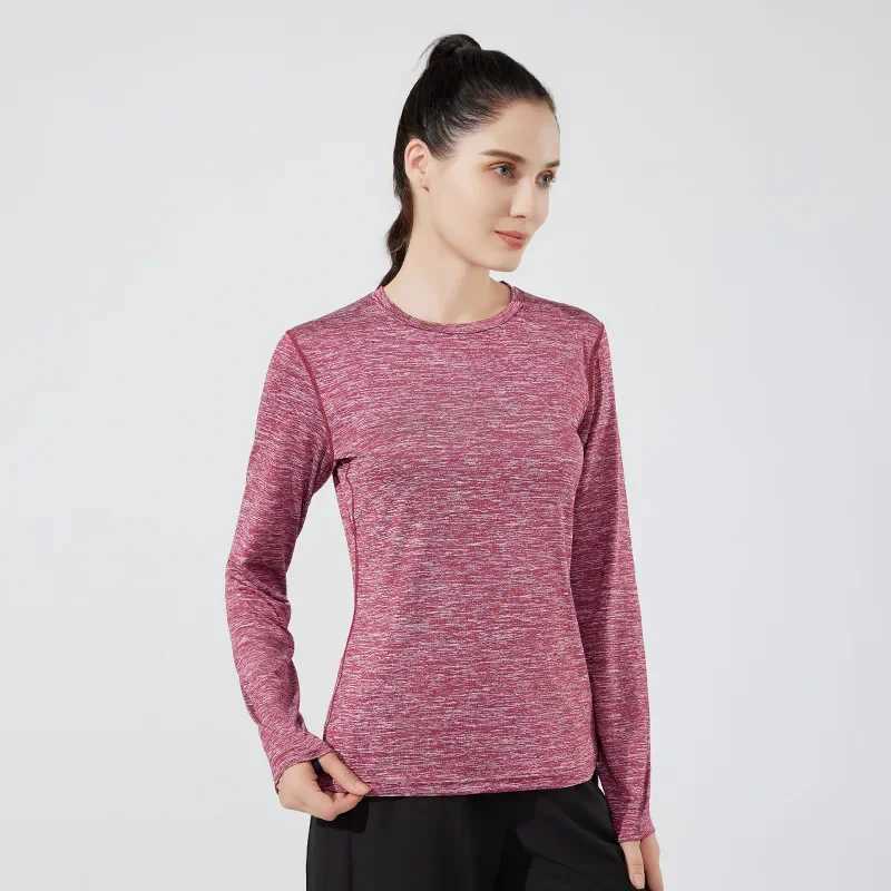 Active Shirts Tees Sports Shirt Woman Gym Quick Drying Long-sleeve T-shirts Clothes Wear Training and Exercise Running Top Sportswear H25218