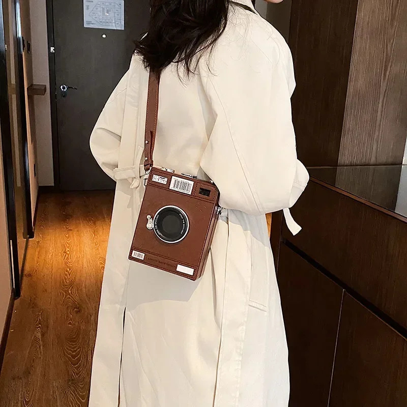 Personality Womens Crossbody Bag Originality Camera Shaped Small Square Bag Youth Fashion Womens Shoulder Bags 250214