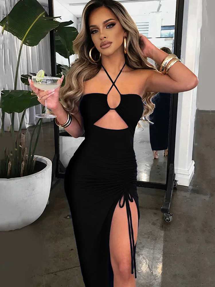 Basic Casual Dresses Slveless Sexy Female Midi Backless Dresses Slim Night Club Party Womens Dress Bodycon Vestidos Elegantes Para Mujer H25217 HYS0