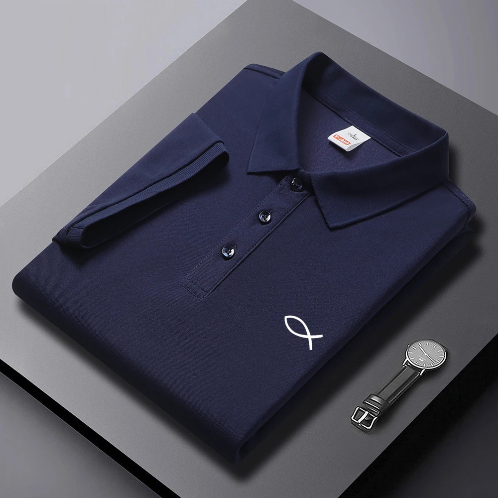 Jesus Fish Faith Print Polo T-Shirts Loose Oversized Short Sleeved Men Women Summer Breathable Tops Clothing Casual Business Tee 250217