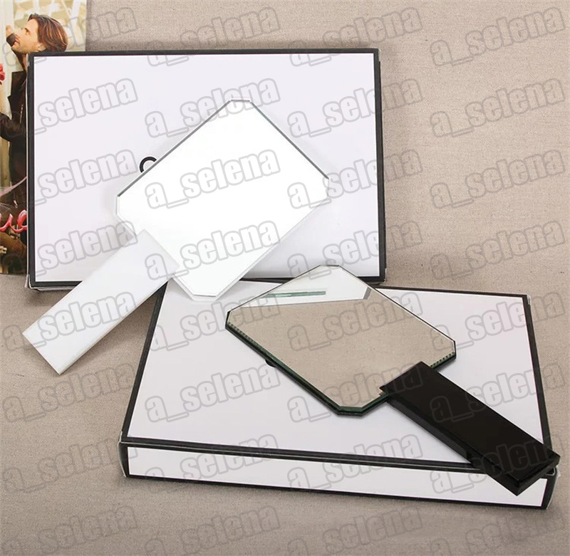 Brand Compact Face Mirrors Classic Handle Mirror For Girl Women With Gift Box Portable Hand Make up Mirror