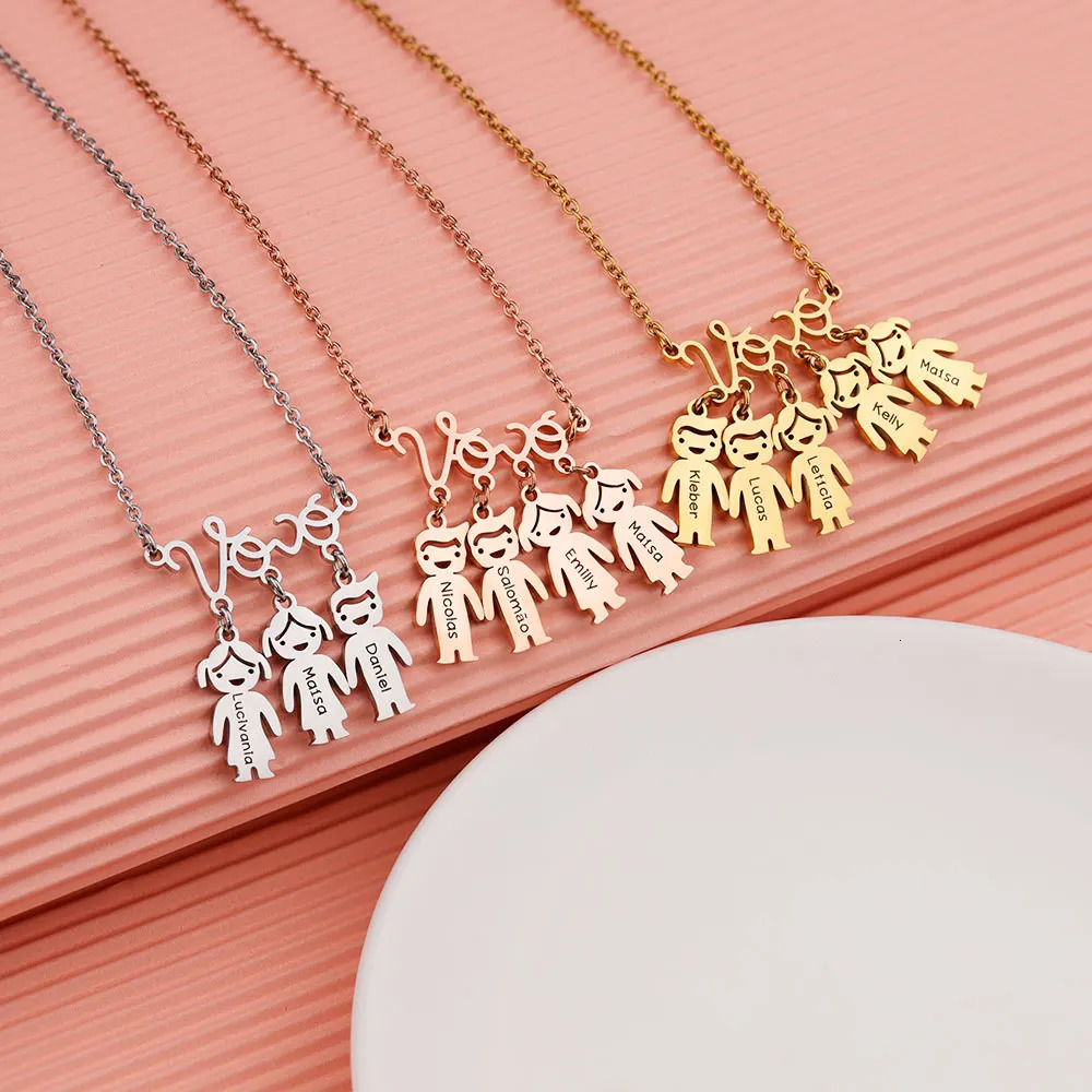 Mothers Day Gift Personalized Vothu Baby Pendant Grandmother Necklace Customized Name Vovo for Lady Female Mother 250210
