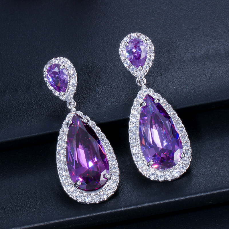 2025 Choucong Brand Unique Dangle Earrings Luxury Jewelry Large Water Drop 5A Cubic Zircon CZ Diamond Bride Women Lady Party Wedding Earring Gift