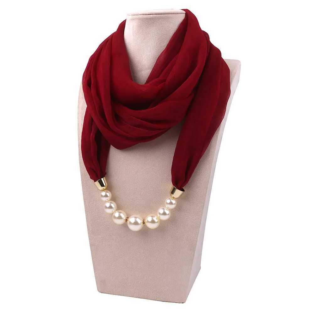 Bubble chiffon solid jewelry bead pendant necklace scarf head scarf womens headscarf scarf Wrs Foulard W250218