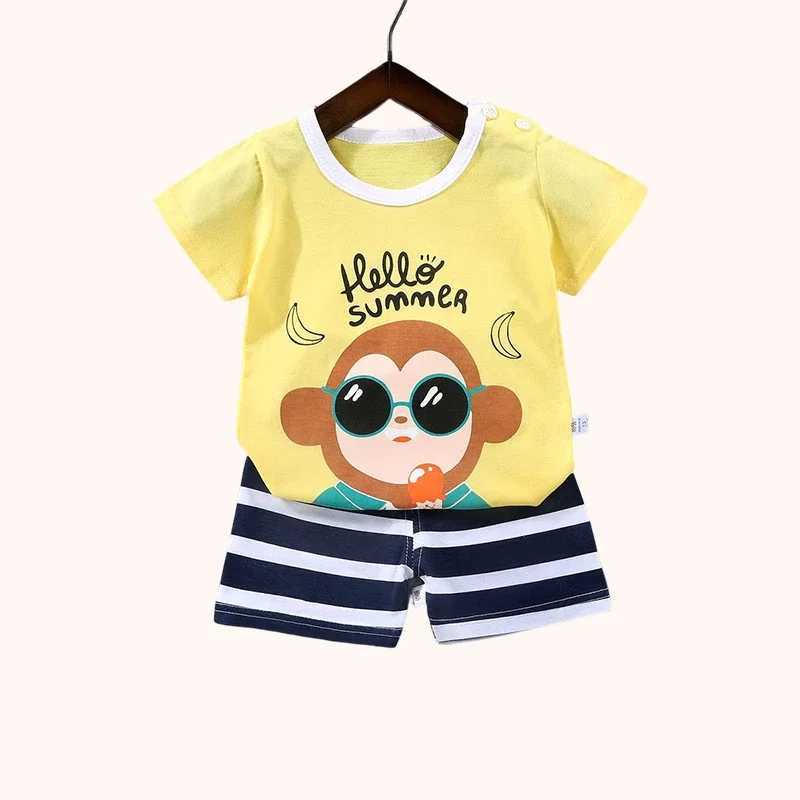 2PCS mother Kids Clothes Childrens Sets Boys Girl T-shirt Shorts Summer Cotton Short sleeve Baby Children Clothing Toddler Suit W250218