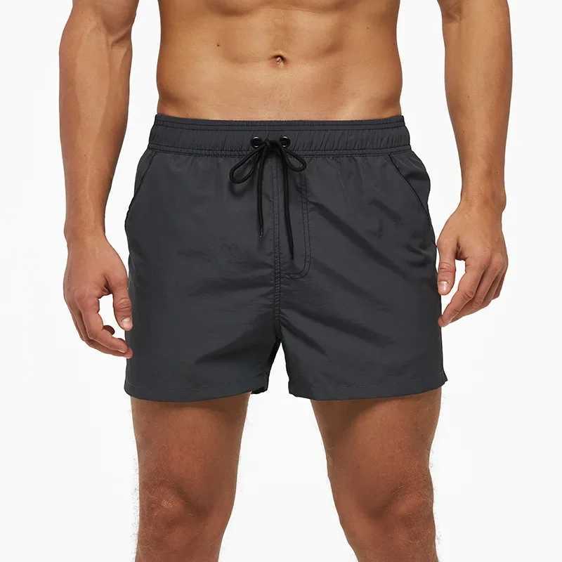 Mens Swimming Shorts Summer Swimwear Trunks Swimsuits Quick Dry Surffing Beach Wear Pants Shorts with Pockets Zipper Black 4XL M250218