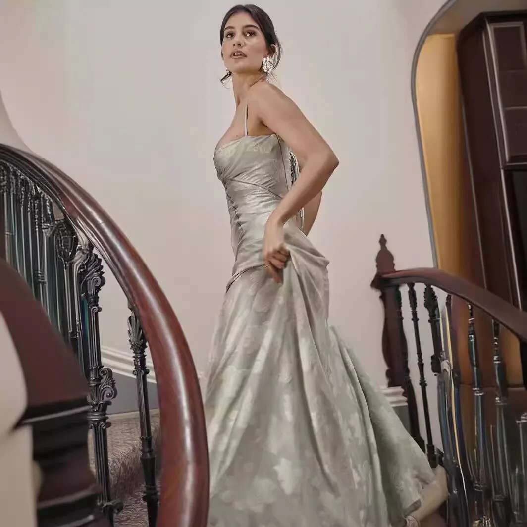 Women's Summer Casual W Ral Sweet Sleeveless Dress Ruffle Square Neck Long Dresses