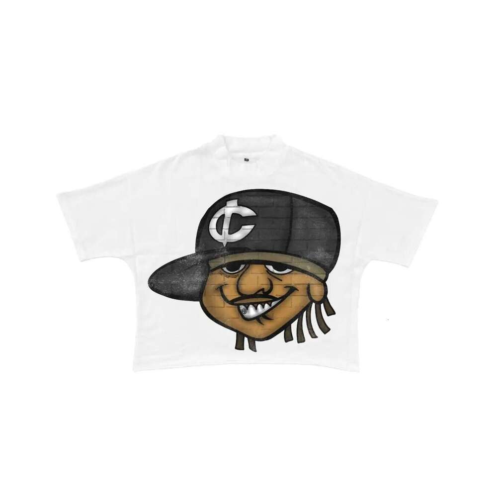 Harajuku print graphic y2k top street oversized t-shirt gothic anime short sleeved shirt