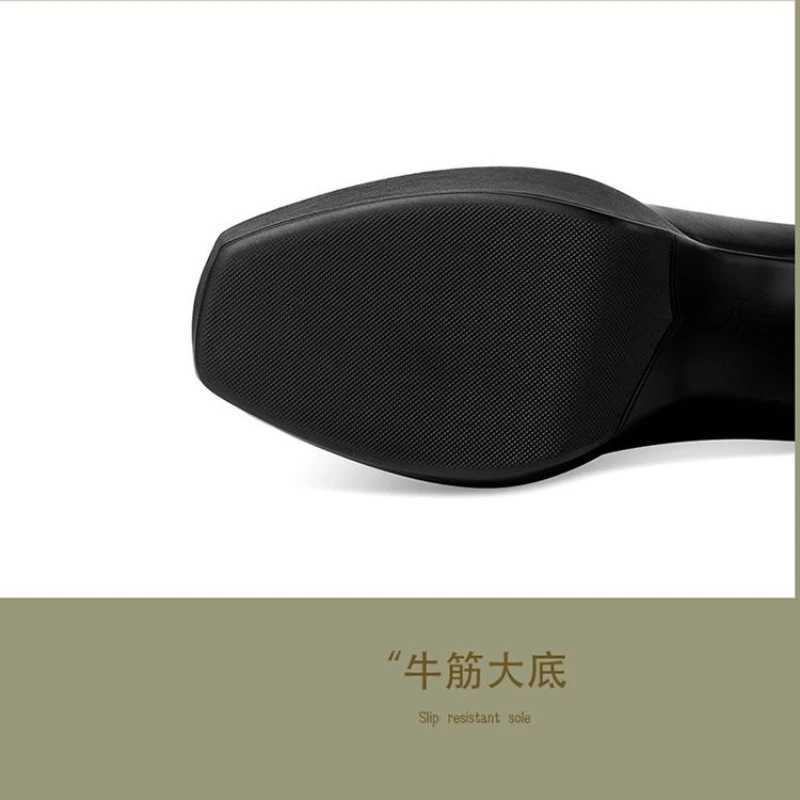High Appearance Level Thick Sole Thick Heel Square Head Fi All-mah Comfortable N-slip Breathable Womens Ankle BootsXJ250217