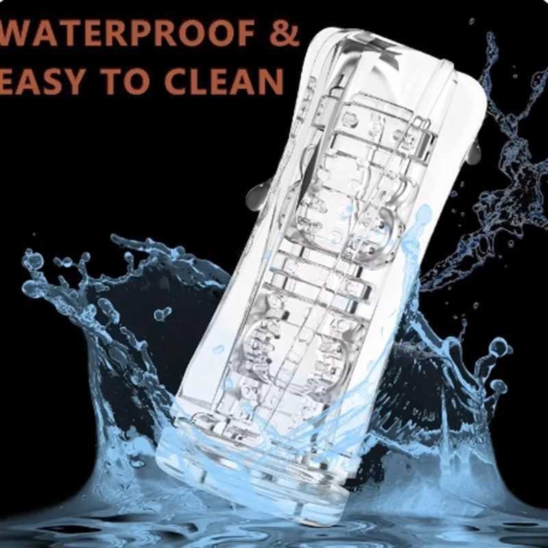 Men Vibrator G Spot Orgasm Massage Pocket Soft Pussy Male Masturbator Cup Transparent Endurance Exercise Vacuum Cup Sex Toys W250218