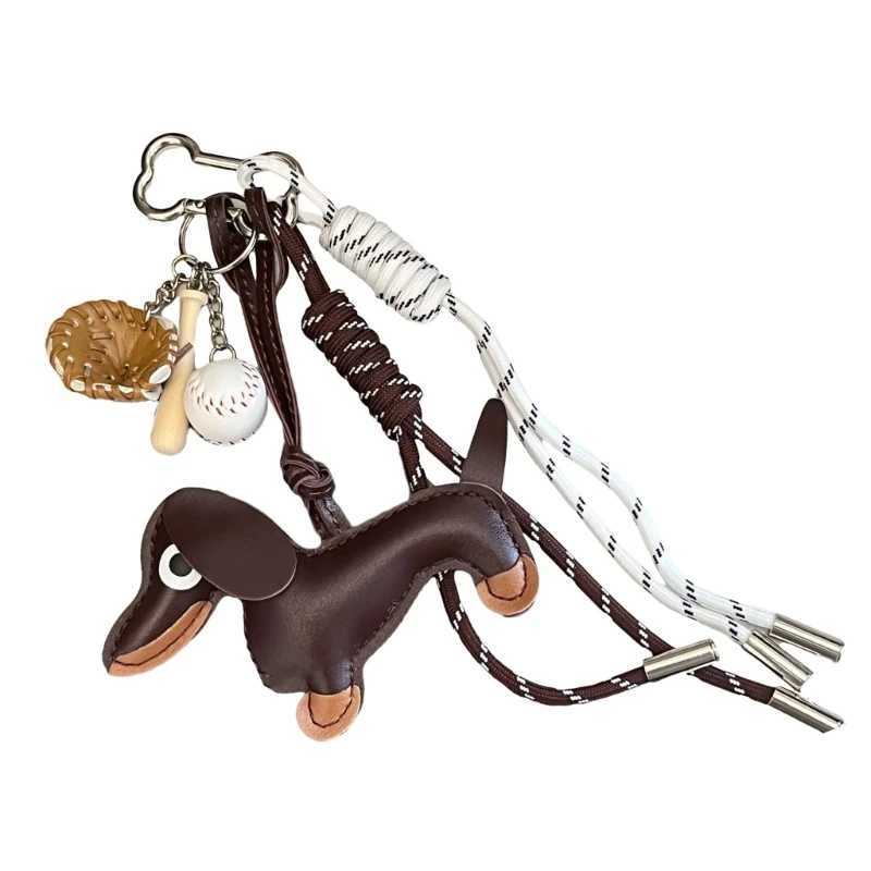 Keychains Lanyards Quirky Unique Styles Dachshund Keychain Charm Pendant rdy PU Materials Accessory for Daily Use Stylish Outfits DropShip H250217