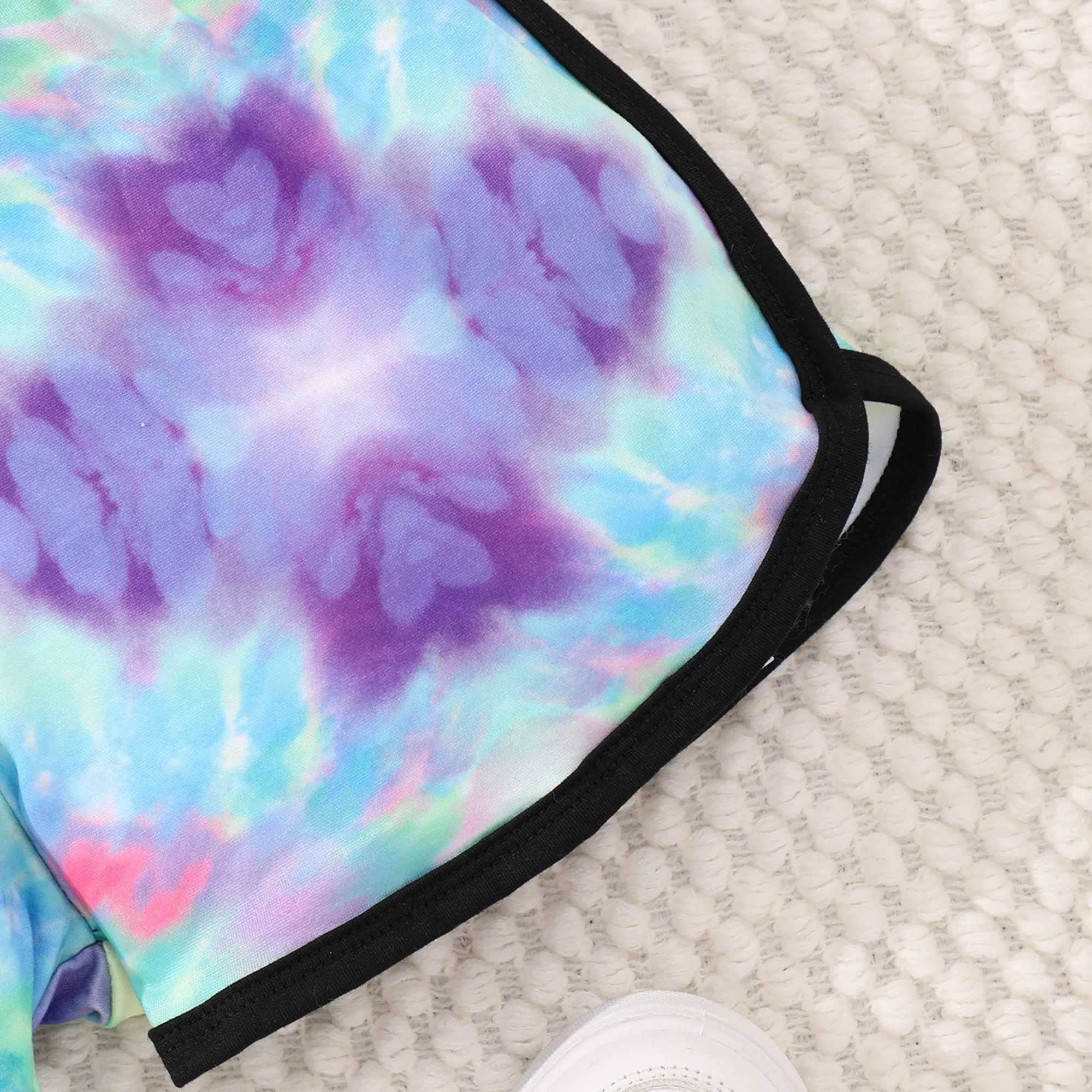 Girls Clothes Summer New Children Set Sleeveless Round Neck Tank Top Shorts Halo Dyed Casual Comfort Girls Outfits 8-12 Years W250218