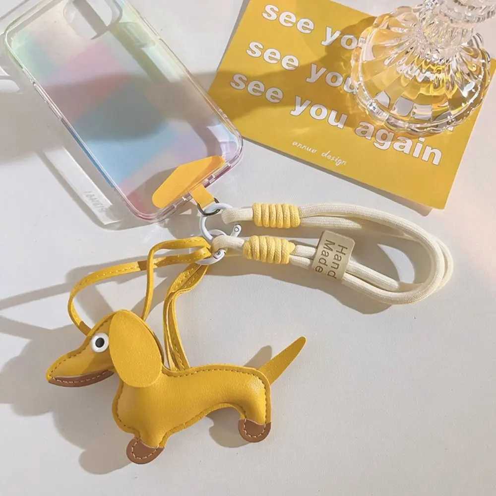 Keychains Lanyards Mini Sausage Dog Keychain Braided Hanging Rope Cute Cartoon Animal Decoration Puppy Doll High Quality H250217