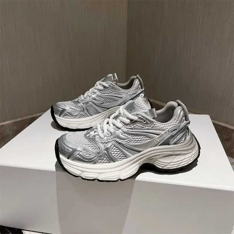 Women's Breathable Casual Sneakers - Thick Sole, hot White, Non-Slip, Versatile for Running & Walking