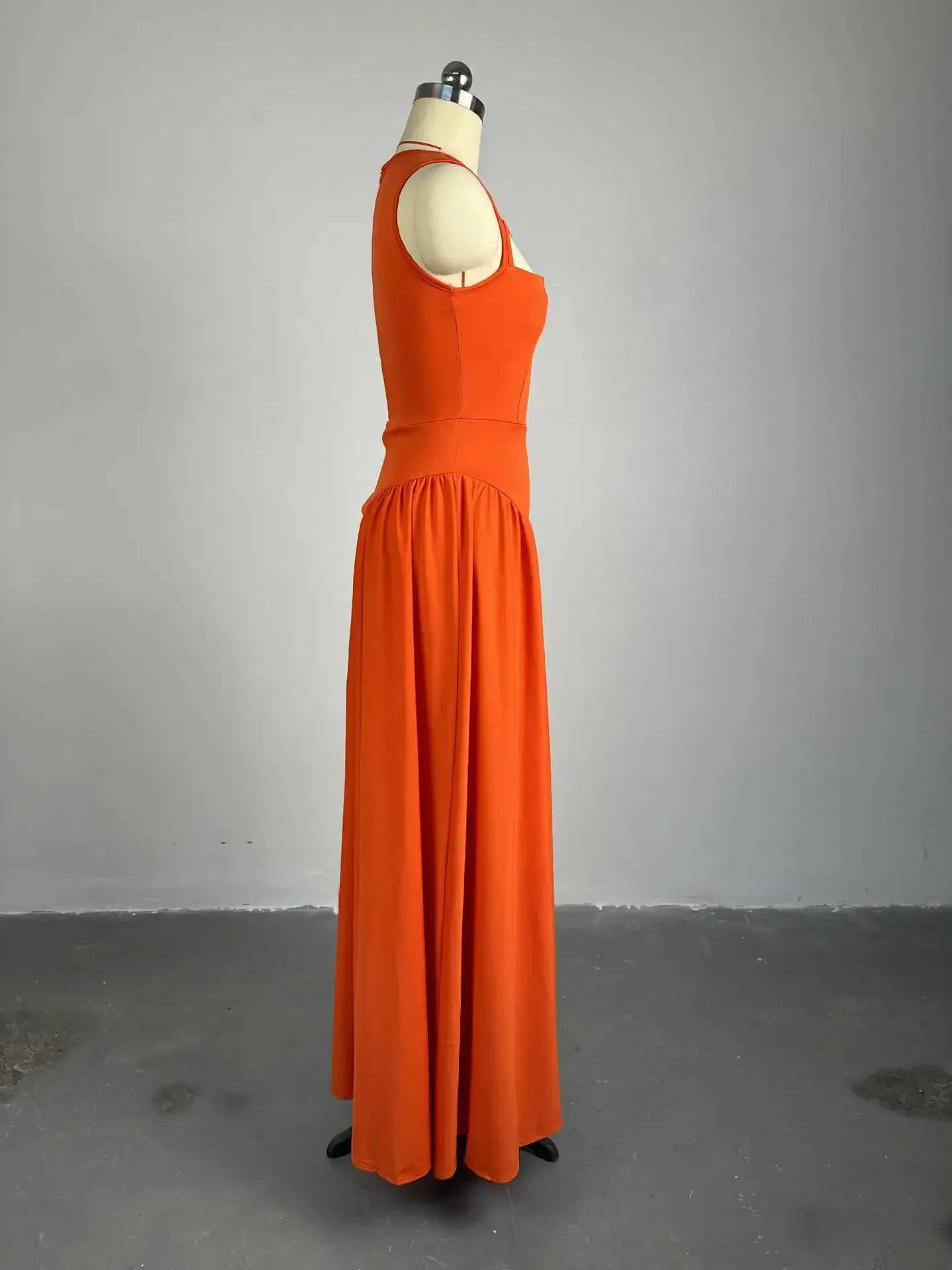 Basic Casual Dresses 2025 Summer Slveless Swt Cute O-Neck Hollow Out Slim Floor-Length Long Women Dress Beach Strtwear Maxi Dresses H25217