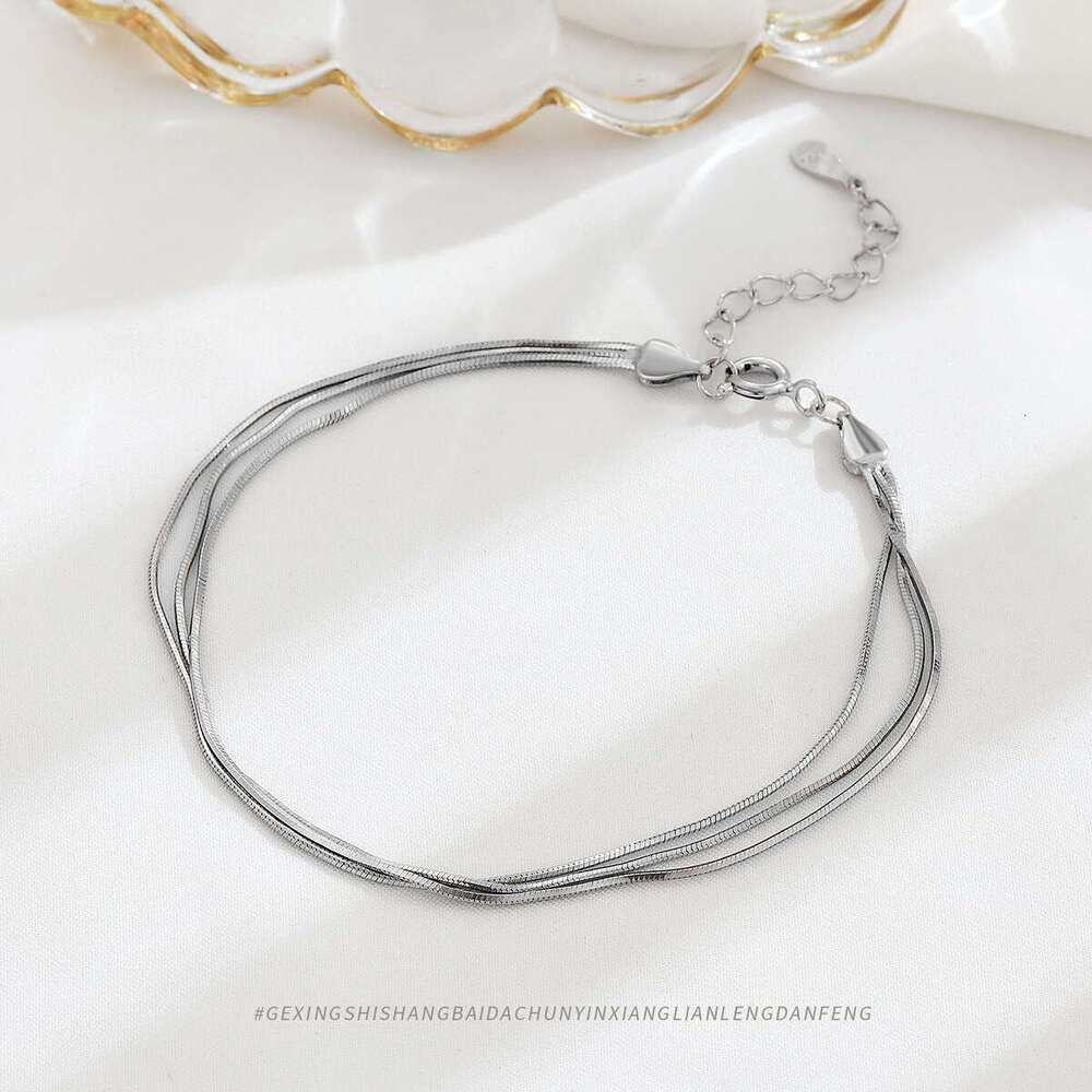 S sterg sier three-layer snake bone with a unique temperament, high-end accessories, light , simple and versatile women's bracelet