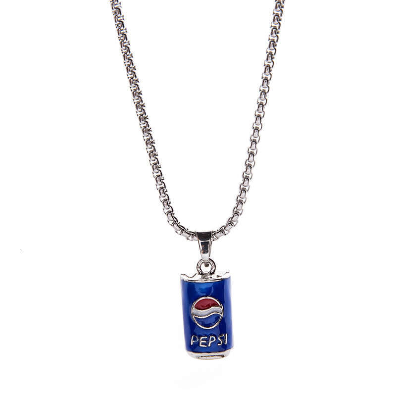 Korean version of hip-hop personality trendy men's minimalist ins cola bottle titanium steel necklace street style bouncy long pendant for women