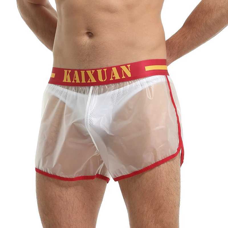 Mens Beachwear Fashion Transparent Waterproof Swim Shorts Bathing Suits Trunk Surfing Swimwear Board Shorts(without briefs) M250218