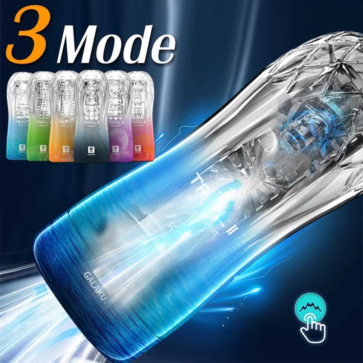GALAKU Male Masturbator Soft Pussy Sex Toys Transparent Vagina Adult Endurance Exercise Sex Products Vacuum Pocket Cup For Men W250218