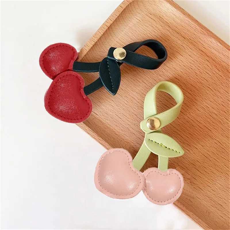 Keychains Lanyards Related product list Cute peach heart cherry fruit car keychain red pink love Versatile bag pendant H250217