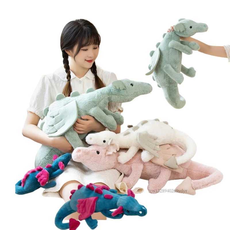 Giant Soft Plush Toy Flying Dragon Plush Toys White Green Pink Dinosaur Pillow Stuffed Animal Soft Doll Birthday Gifts DecorXJ250218