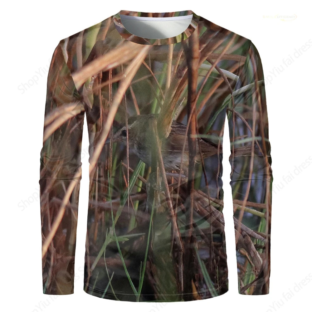 Mens Long Sleeve T shirt 3D Camouflage Forest Hunting Print T-shirt Outdoor Sportwear Tshirt Camp Tshirt Quick Dry Tops Tees 250217