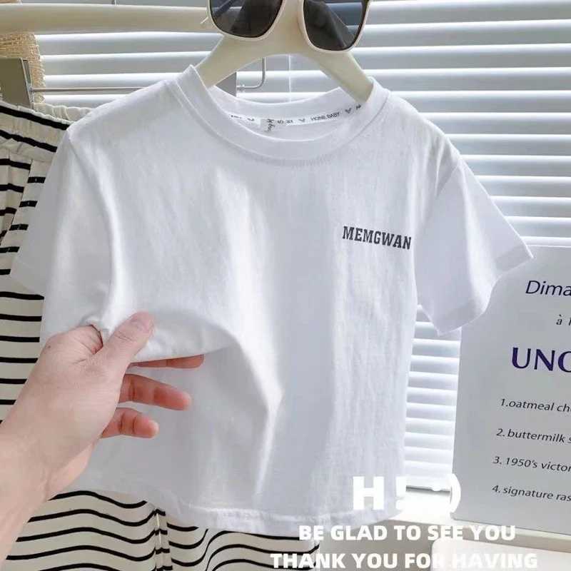 1-8 year summer girls clothing set comfortable letter T-shirt+striped loose pants set 2-piece childrens clothing set W250218