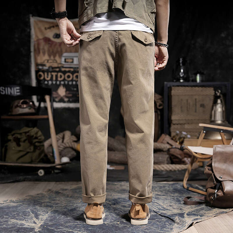 American Retro Autumn Versatile Loose Workwear Casual Pants Men's Trend