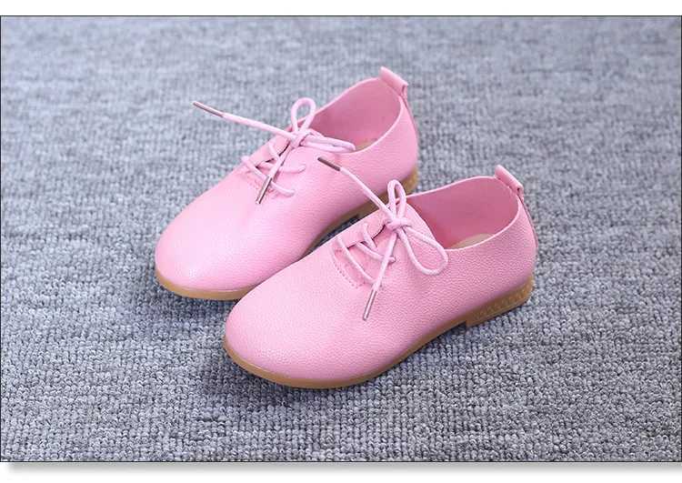 JGVIKOTO 2020 Hot New Spring Summer Girls Shoes Soft PU Leather Casual Flats For Kids Lace-up Children Sneakers Candy Colors Z250217