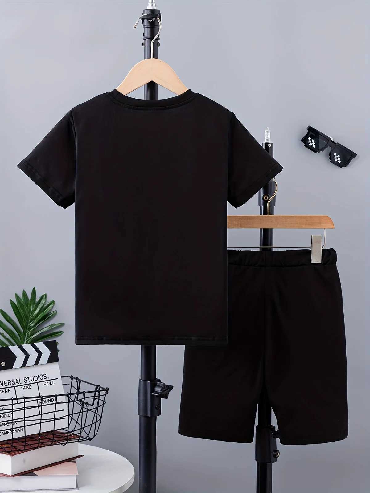 Kids Clothes Boys Girls Summer Dring Top Shorts 2 Pieces Set Teenage Boy Printed Tracksuit Childrens Casual Outfit W250218