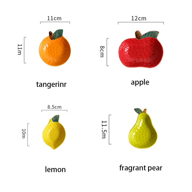 Fruit Shape Sauce Dish Ceramic Seasoning Dipping Bowl Ketchup Soy Vinegar Dip Dish Fruit Salad Butter Plate Tableware Decoration 250214