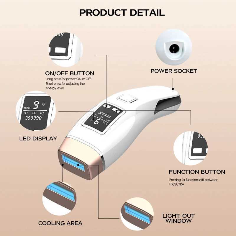 Vancostar 4in1 Laser Hair Removal IPL Epilator Cooling LCD Acne Treatment Rejuvenation Device for Home Bikini Trimmer Device Z250218
