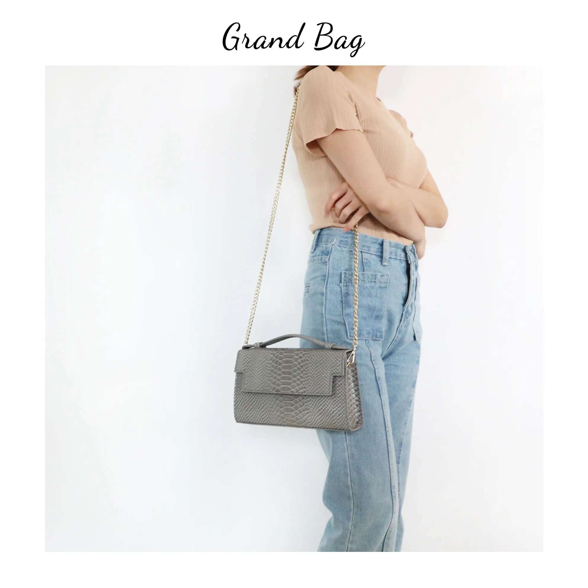 Fashion Monogram Women Handbag Pattern Clutch Ladies Bag Leather Shoulder Chain Purse